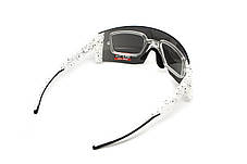 Окуляри захисні Global Vision Astro+RX White (G-Tech™ silver), дзеркальні сірі в білій оправі з діоптрійною вставкою в комплекті, фото 3