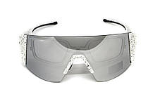Окуляри захисні Global Vision Astro+RX White (G-Tech™ silver), дзеркальні сірі в білій оправі з діоптрійною вставкою в комплекті, фото 4