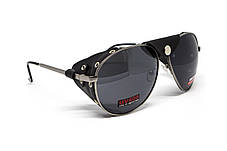 Окуляри захисні Global Vision Aviator-3 (gray), сірі зі з'ємним ущільнювачем із синтетичної "шкіри", фото 3