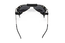 Окуляри захисні Global Vision Aviator-3 (gray), сірі зі з'ємним ущільнювачем із синтетичної "шкіри", фото 4