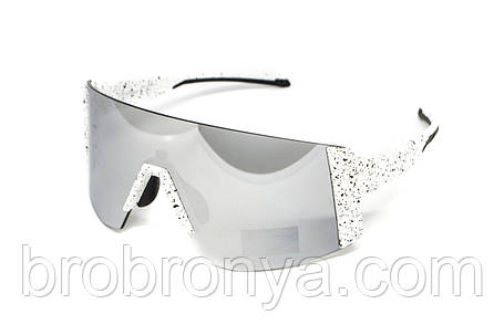 Окуляри захисні Global Vision Astro White (G-Tech™ silver), дзеркальні сірі в білій оправі (з можливістю установки діоптрійної, фото 1