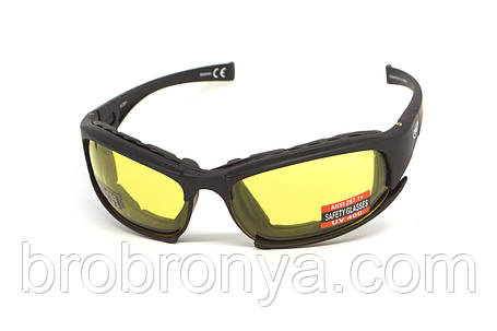 Окуляри захисні з ущільнювачем Global Vision Assault (yellow) Anti-Fog, жовті, фото 1