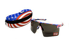 Окуляри захисні Global Vision Onyx USA Flag (gray), сірі в оправі прапор США, фото 3