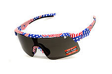Окуляри захисні Global Vision Holeshot USA Flag (gray), сірі в оправі прапор США, фото 4
