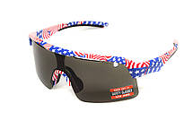Окуляри захисні Global Vision Holeshot USA Flag (gray), сірі в оправі прапор США, фото 5