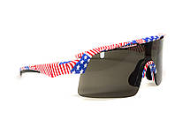 Окуляри захисні Global Vision Holeshot USA Flag (gray), сірі в оправі прапор США, фото 6