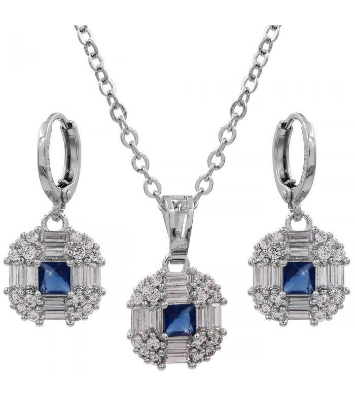 Набір сережки+підвіска на ланцюжку родіум (724164.2(1)), фото 1