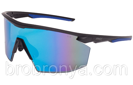 Окуляри захисні Pyramex PMXSPEC (blue mirror) Anti-Fog, сині дзеркальні лінзи в чорно-синій оправі, фото 1