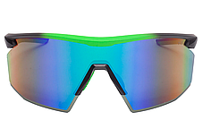 Окуляри захисні Pyramex PMXSPEC (green mirror) Anti-Fog, синьо-зелені дзеркальні лінзи в чорно-зеленій оправі, фото 4