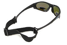 Окуляри поляризаційні BluWater Hydro Polarized (G-Tech™ blue) Anti-Fog, дзеркальні сині в чорній оправі, фото 4