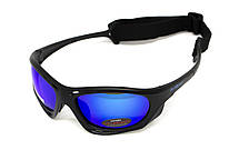 Окуляри поляризаційні BluWater Hydro Polarized (G-Tech™ blue) Anti-Fog, дзеркальні сині в чорній оправі, фото 5