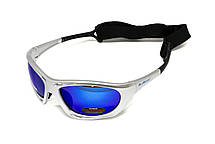 Окуляри поляризаційні BluWater Hydro Silver Polarized (G-Tech™ blue) Anti-Fog, дзеркальні сині в сріблястій оправі, фото 5