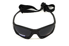 Окуляри поляризаційні BluWater Hydro Polarized (dark gray) Anti-Fog, чорні лінзи в чорній оправі, фото 3