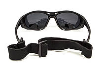 Окуляри поляризаційні BluWater Hydro Polarized (dark gray) Anti-Fog, чорні лінзи в чорній оправі, фото 6