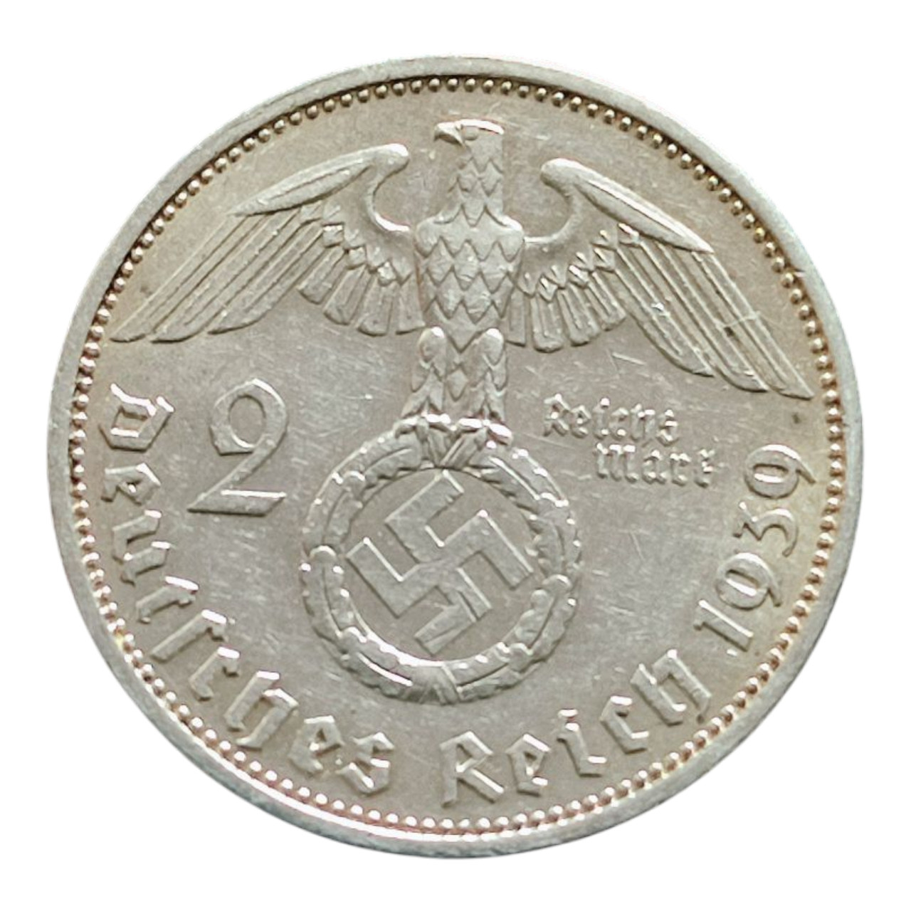 Німеччина - Третій рейх 2 рейхсмарки, 1939 Мітка монетного двору "А" - Берлін