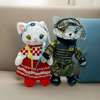 М’які іграшки Кішечка Україночка та Котик ЗСУ 30 см — символи любові до України, арт. PL82412ua, фото 4