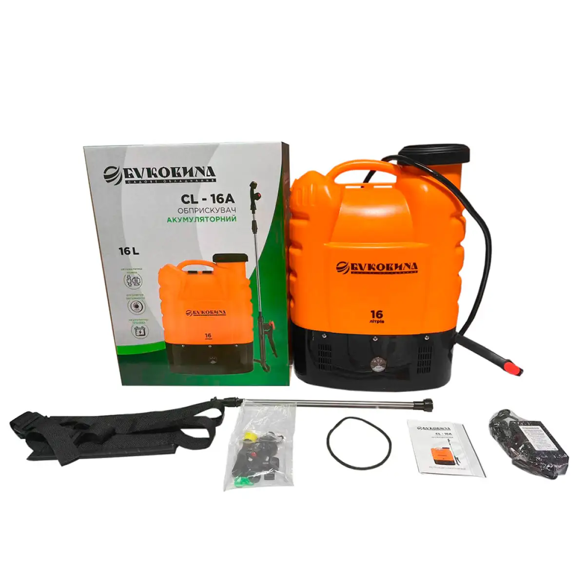 Обприскувач акумуляторний БУКОВИНА CL-16A, 16 л, 2-4 Bar, ранцевий, акумулятор 8Ah/12V