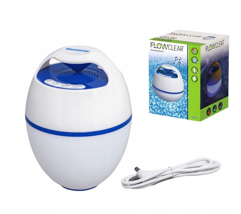 Плаваюча колонка Bestway 58700 для басейну Bluetooth led світлодіодна
