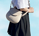 Сумка силіконова жіноча клатч на ремінці з ручкою водонепроникна сумочка Fungoofun на блискавці, бежева, фото 2