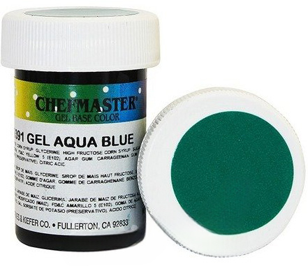 Пастоподібний барвник Chefmaster, Aqua blue (Морська хвиля) 28г, фото 1