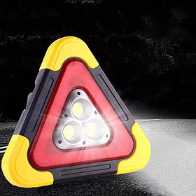 Трикутник знак «Аварійна зупинка» в авто, акумуляторний із сонячною батареєю17,5х19,5х5,5 см