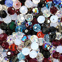 Круглі кришталеві намистини Preciosa (Чехія) 6 мм мікс кольоровий_2, 2-й сорт/10 г