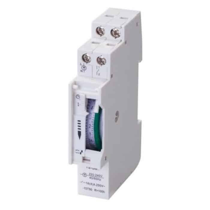 Механічний таймер на дін рейку TIMER-3, 3500W, 16A, мін.інтервал 15хв, HOROZ, Арт.61874