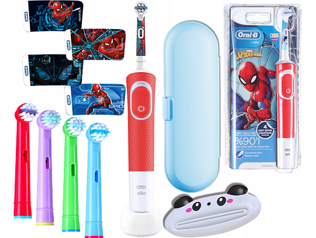 Дитяча електрична зубна щітка Oral-B D100 Vitality kids Спайдермен, фото 1