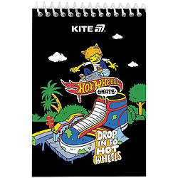 Блокнот на спіралі Kite Hot Wheels HW25-196, А6, 48 аркушів, нелінований