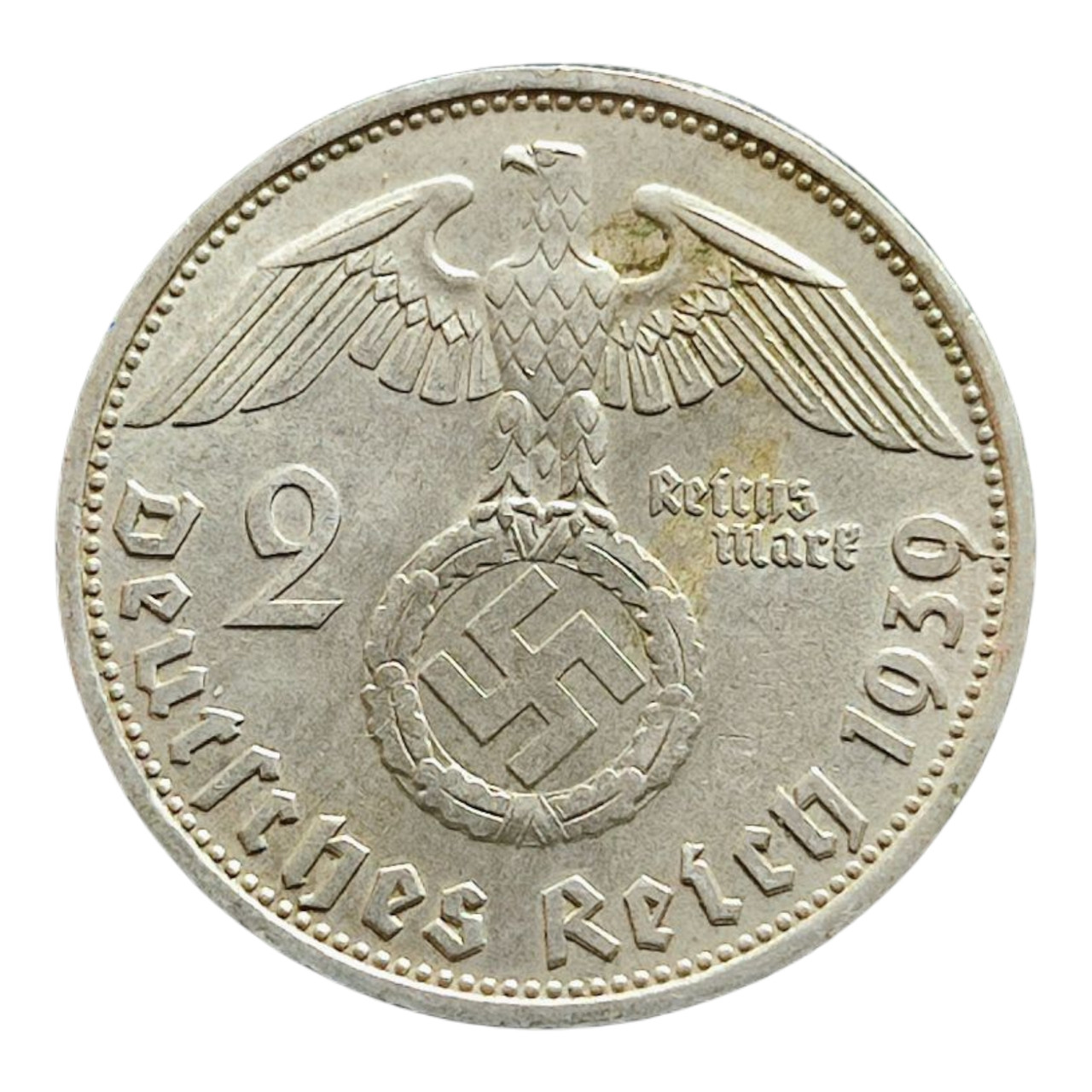 Німеччина - Третій рейх 2 рейхсмарки, 1939 Мітка монетного двору "D" - Мюнхен