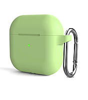 Чохол силіконовий з карабіном для AirPods 4 - Світло-зелений