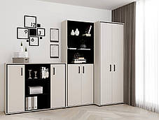 Шафа Прайм комбінована SZF2DC 2200х800х600мм кашемір + чорний Гербор, фото 3