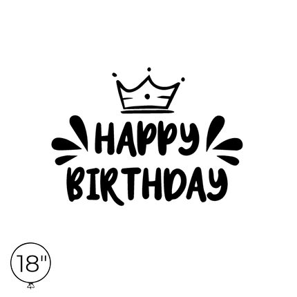 Наліпка на кулю 18" - Happy Birthday, фото 1