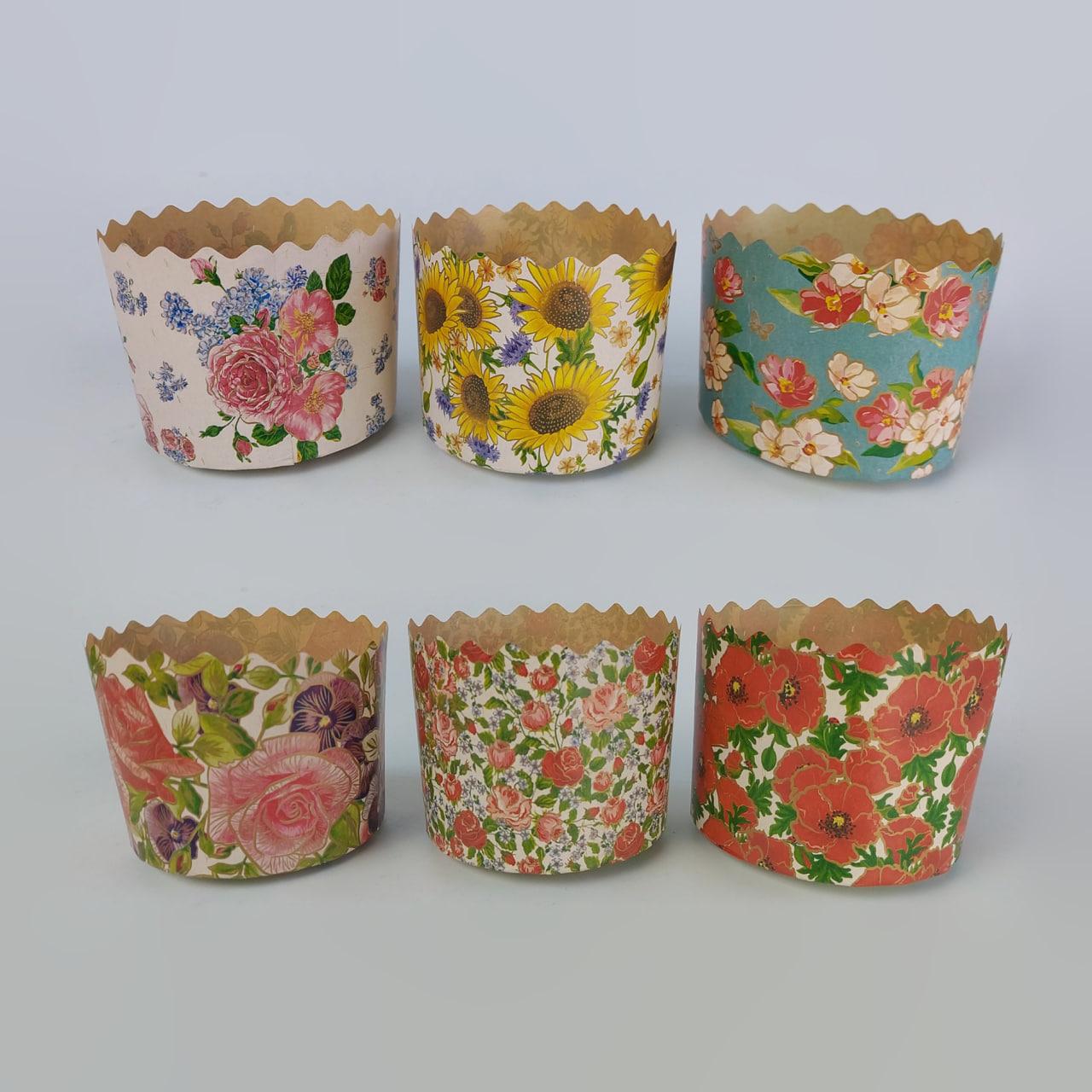 Формы бумажные для паски (85*130) Цветы(400гр) (50 шт), фото 1