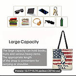 Велика сумка-шопер із принтом статуї Свободи у Нью Йорку, 40/35 см, фото 4