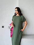 Літня довга сукня вільного силуету Тканина: жатка Розміри: 50-52, 54-56, 58-60, фото 3