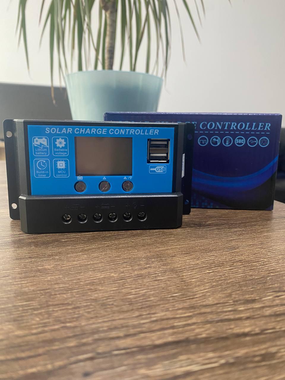 Контроллер 10А 12В/24В с дисплеем + USB гнездо (Модель-DY1024), JUTA, фото 1