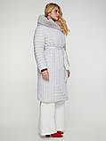 Стильне стьобане жіноче подовжене зимове пальто під пояс ''Мія'', фото 3