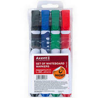 Набір маркерів для білих дошок Axent Whiteboard Comfort Grip 4 кольори 2мм, в блістері