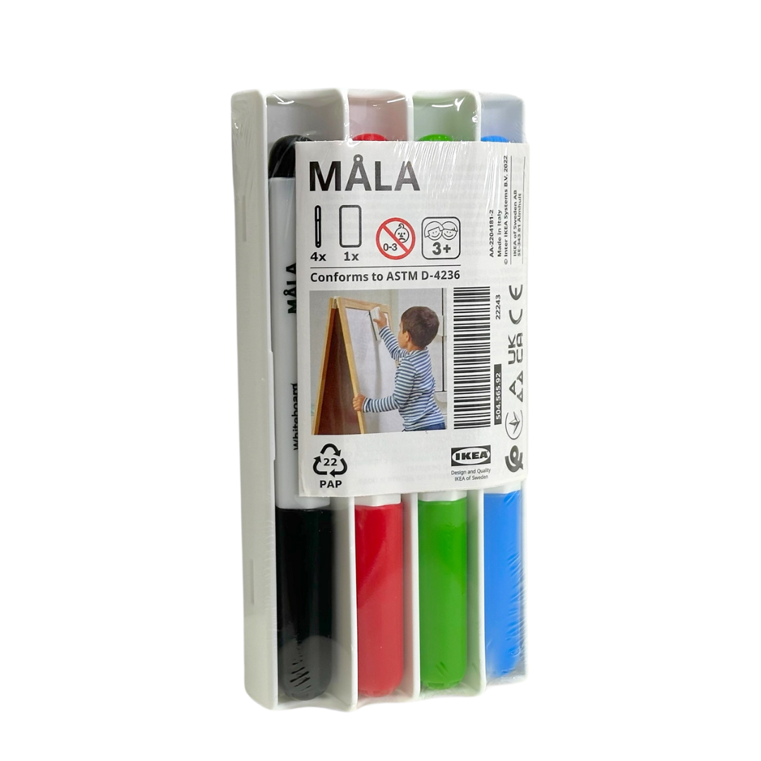 Набір маркерів із губкою IKEA MALA (ІКЕА МОЛА). 50456592. 4 предмети, фото 1