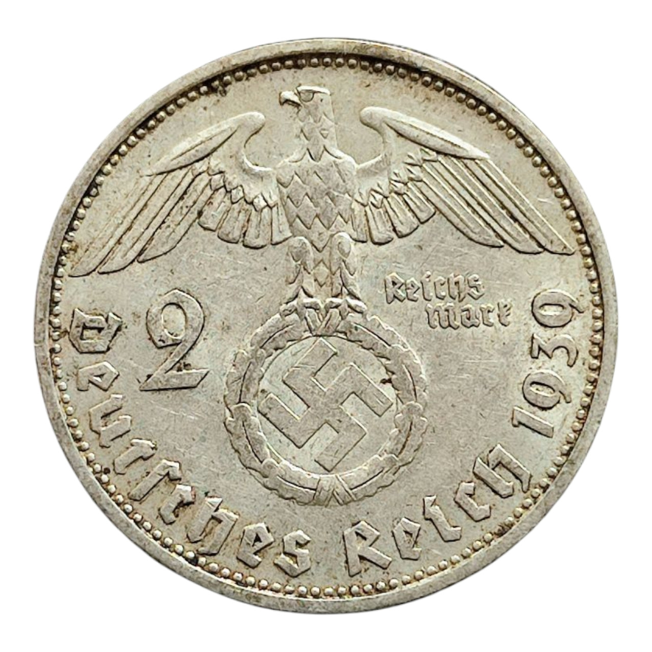 Німеччина - Третій рейх 2 рейхсмарки, 1939 Мітка монетного двору "F" - Штутгарт