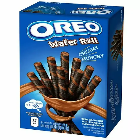 Вафельні трубочки Oreo Wafer Roll Chocolate 54g, фото 1