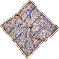 Легка хустка шарф з натурального шифону. Жіночий турецький платок шарф на літо Коричнево- Блакитний