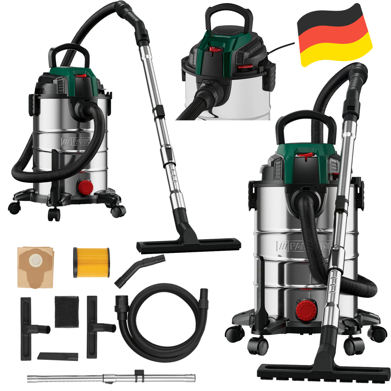 Господарський пилосос Parkside PWD 25 B3 для сухого та вологого прибирання (1400 Вт, 25 л, Німеччина)