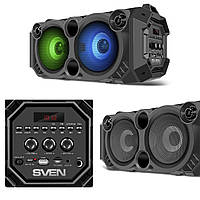 Портативна акустична система SVEN PS-550 Black (36 Вт, Bluetooth, підсвітка, караоке)