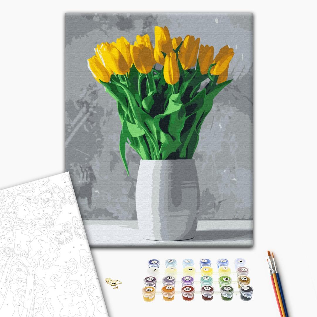 Картина за номерами 40*50см Букетик жовтих тюльпанів BrushMe