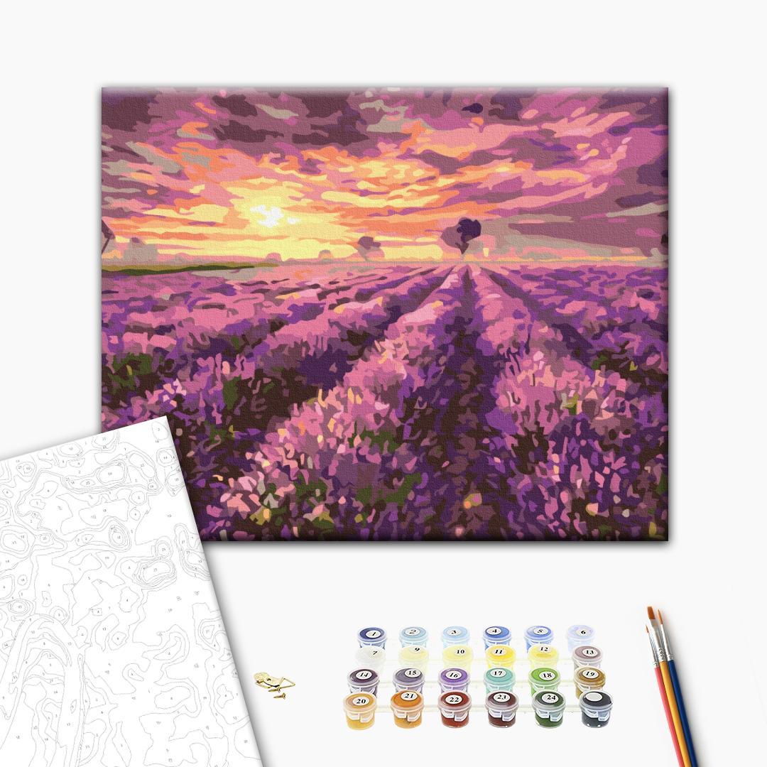 Картина за номерами 40*50см Лавандовий захід сонця BrushMe