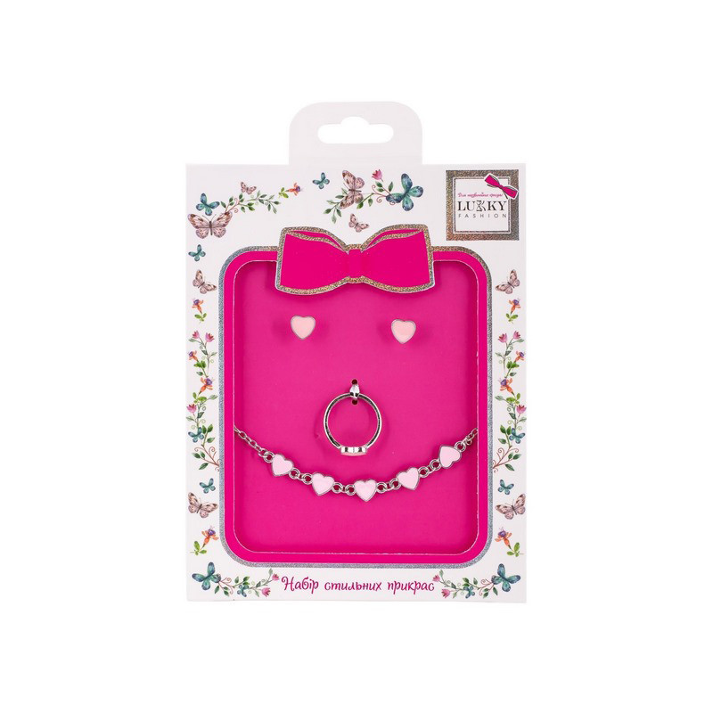 Біжутерія дитяча 3 в 1 "Fashion" T24688 каблучка, сережки, підвіска