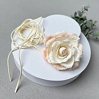 Чокер на шию із реалістичною трояндою із фоамірану на заколці, 100% ручна робота