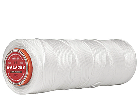 Galaces 0.80мм білий (S000) плоский шнур вощений по шкірі (картон)